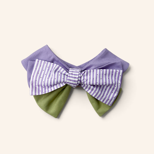 Blooming Bow Bandana | Lavender Stripe