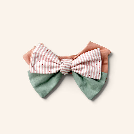Blooming Bow Bandana | Rose Stripe