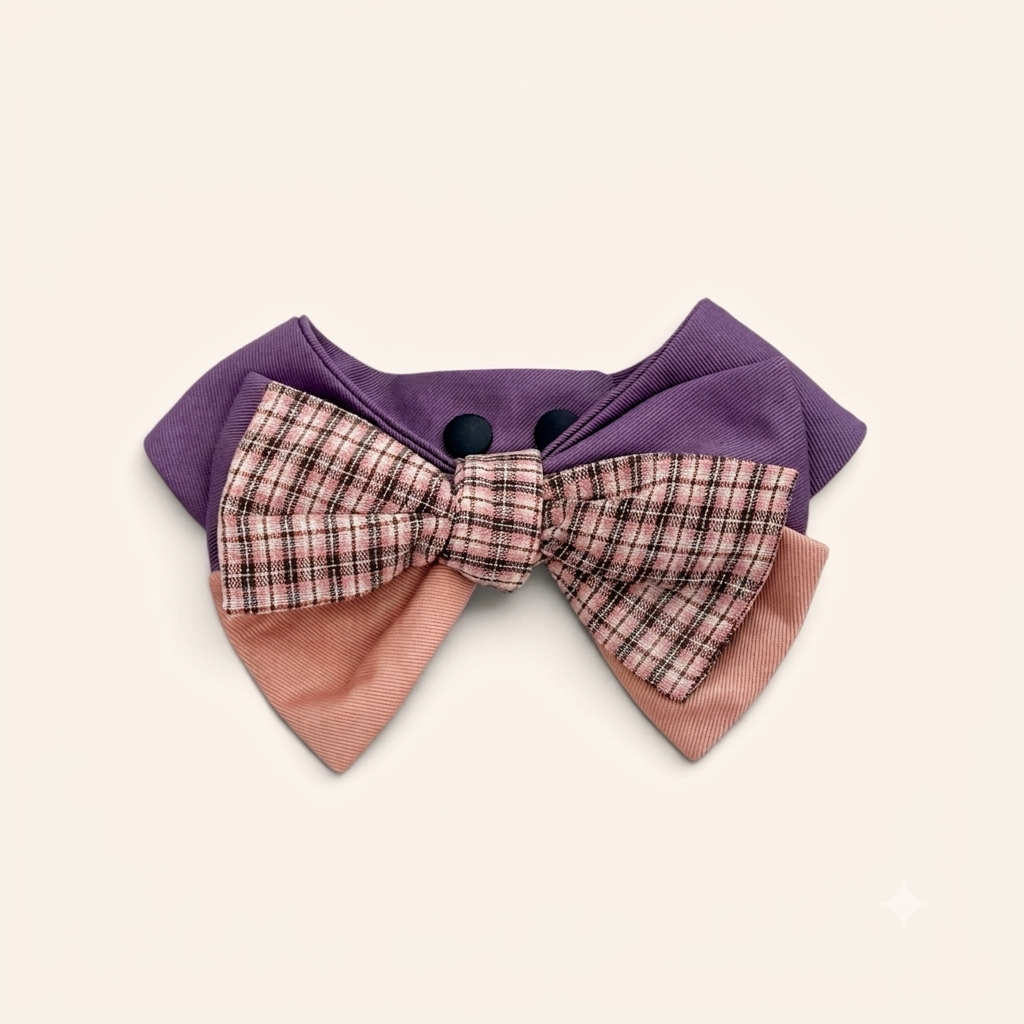 Blooming Bow Bandana | Violet Check