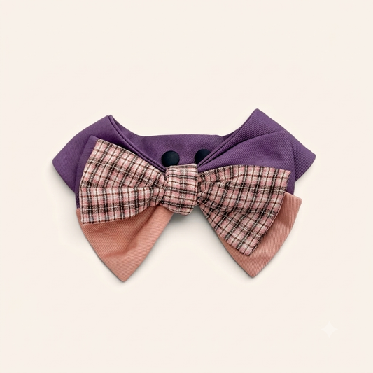 Blooming Bow Bandana | Violet Check