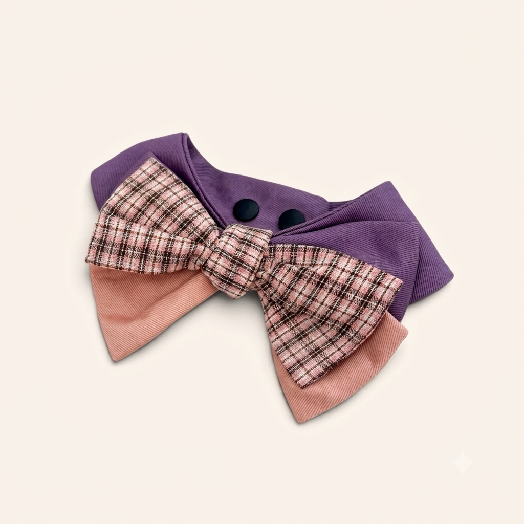 Blooming Bow Bandana | Violet Check